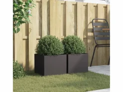 Clicnbuy Jardineras 2 unidades acero laminado en frío 32x30x29 cm Negro New
