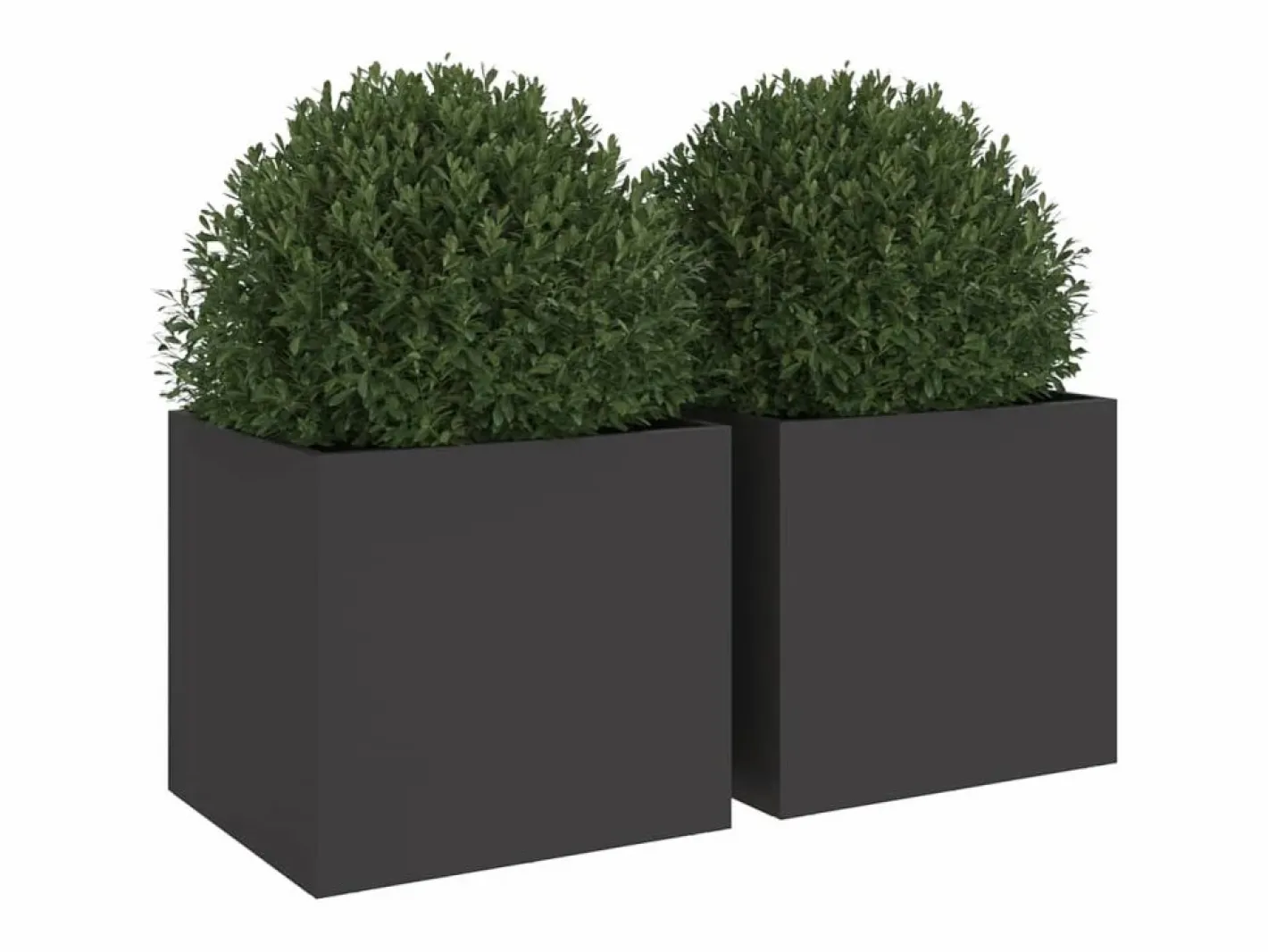 Clicnbuy Jardineras 2 unidades acero laminado en frío 32x30x29 cm Negro New