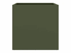 Clicnbuy Jardineras 2 unidades acero laminado en frío oliva 49x47x46 cm Verde Discount