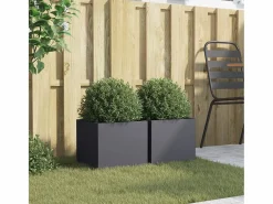 Jardineras 2 unidades acero laminado en frío antracita 32x30x29 cm^Clicnbuy Outlet