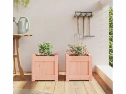 Jardineras de jardín 2 unidades madera maciza Douglas^Clicnbuy