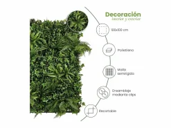 NORTENE Planta Artificial|Jardín vertical tropic wild 100 x 100 cm 1X1 M