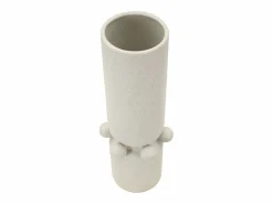 Jarrón bola de cerámica blanca 15,5x41 cm Blanco Outlet