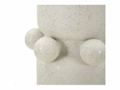 Jarrón bola de cerámica blanca 15,5x41 cm Blanco Outlet