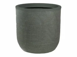 Jarrón cilíndrico de resina Raffaello de 35x34 cm para plantas de interior y exterior Verde Best