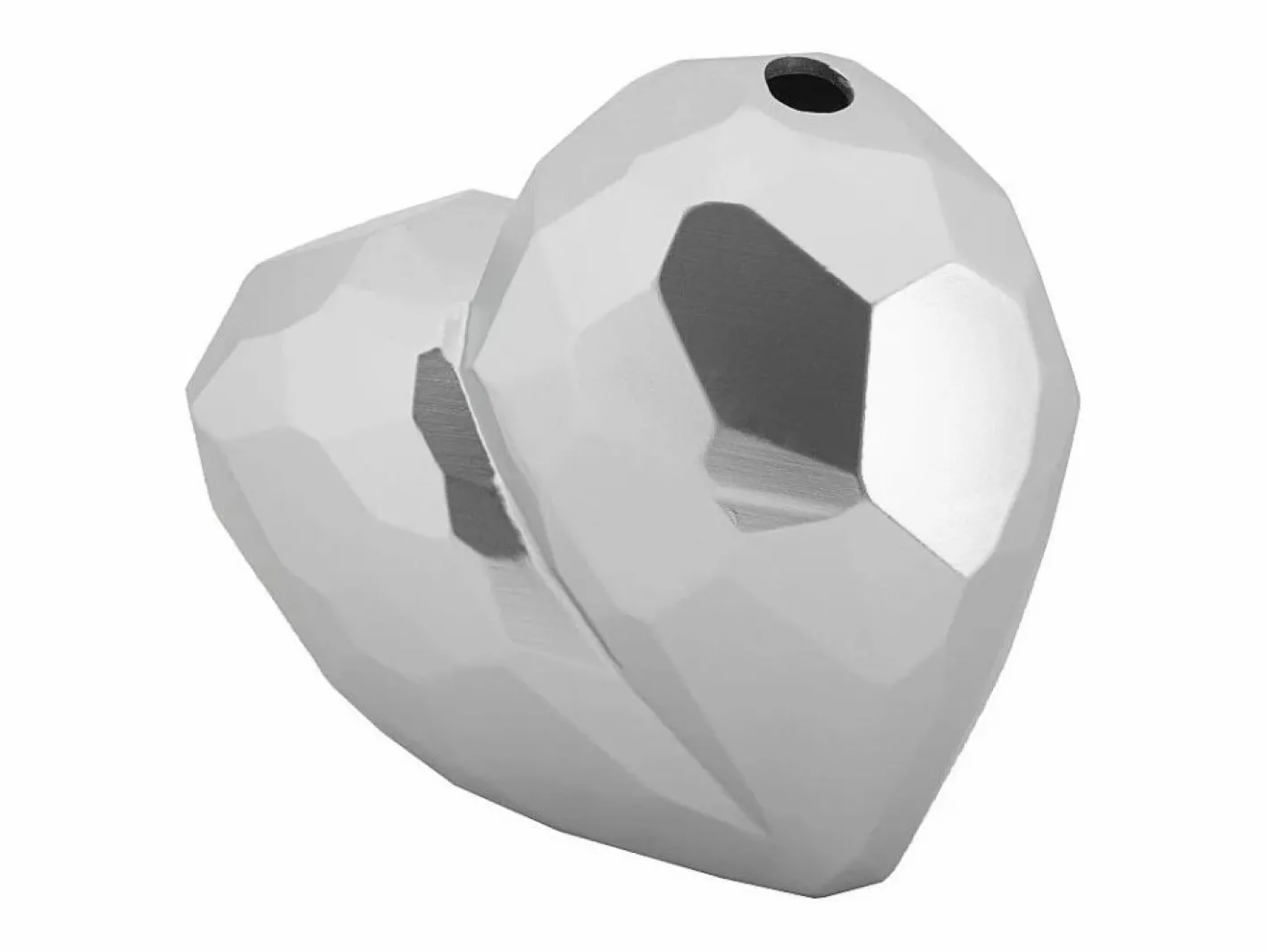Jarrón|Jarrón corazón de resina plateada 19x9x18 cm