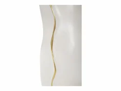 Jarrón de cerámica blanca 19,5x10x50 cm Blanco