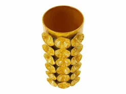 Jarrón de concha de metal 16x15x33 Amarillo