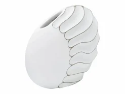 Jarrón de resina blanca 34x11,5x24,5 cm Blanco Discount