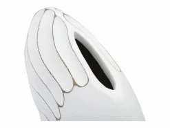 Jarrón de resina blanca 34x11,5x24,5 cm Blanco Discount