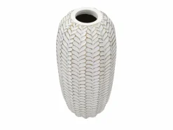 Jarrón de resina 18,5x46 cm Blanco Clearance