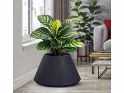 Jarrón de resina para plantas de interior y exterior diseño redondo cónico d.60x35h Stromboli Antracita^ Discount