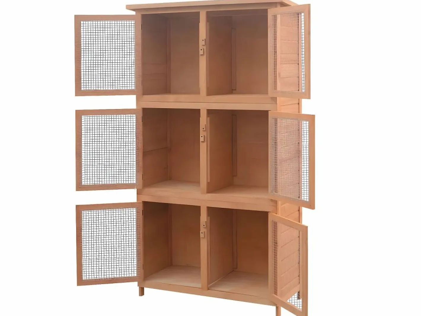 Jaula de animales conejera 6 habitaciones madera ES542252^ Outlet