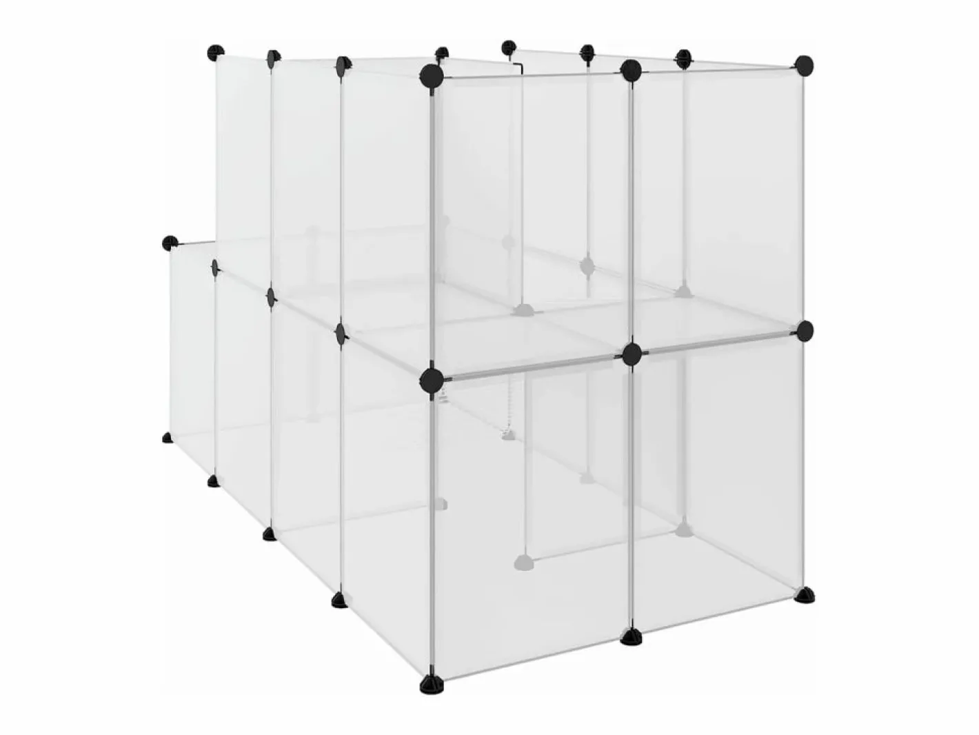 Jaula de animales pequeños PP y acero 142x74x93 cm ES135607 Transparente Clearance