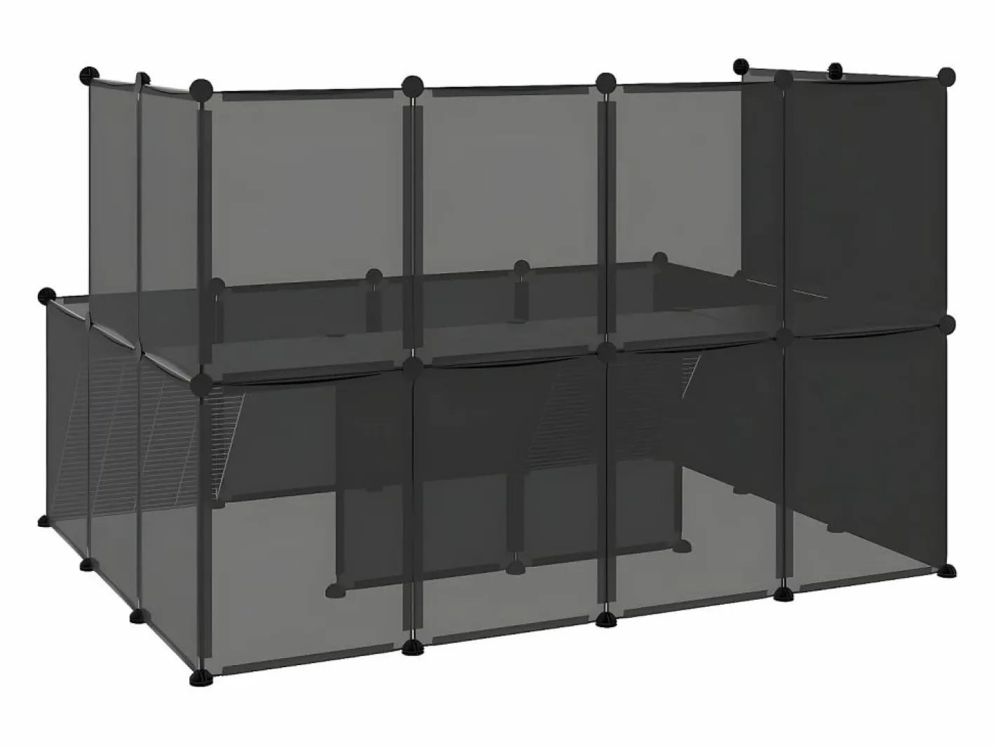Jaula de animales pequeños 143x107x93 cm PP y acero ES622128 Negro Outlet