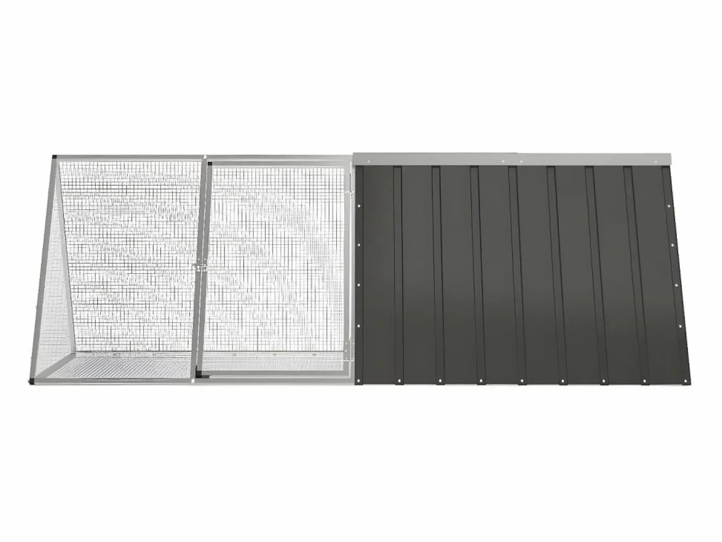 Jaula de conejos acero galvanizado antracita 201,5x80,5x71 cm ES677823 Gris antracita Clearance