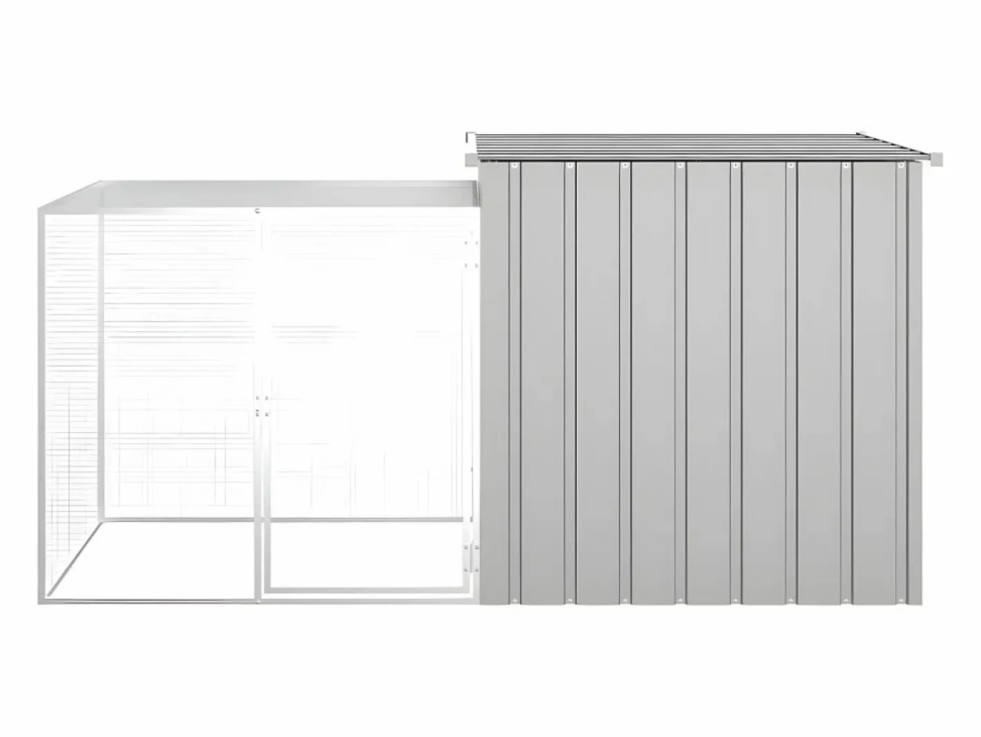 Jaula de gallinas acero galvanizado 200x91x100 cm ES946187 Gris Clearance