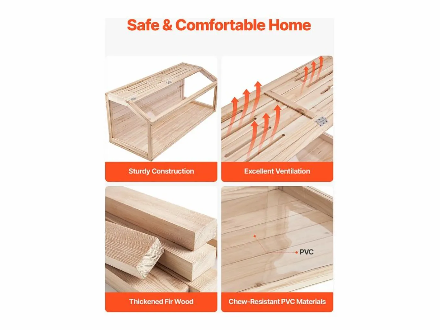 Transportín De Paseo Para Animales|Jaula de Madera para Hámster, SucceBuy, 122 cm, Hábitat para Ratones, Roedores y Pequeños Animales
