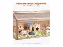Transportín De Paseo Para Animales|Jaula de Madera para Hámster, SucceBuy, 122 cm, Hábitat para Ratones, Roedores y Pequeños Animales