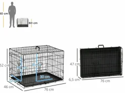 Jaula de perro 76x46x52 cm^PawHut Online