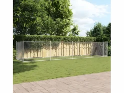 Jaula de perros con puerta acero galvanizado 8x2x1,5 m ES557059^ Hot