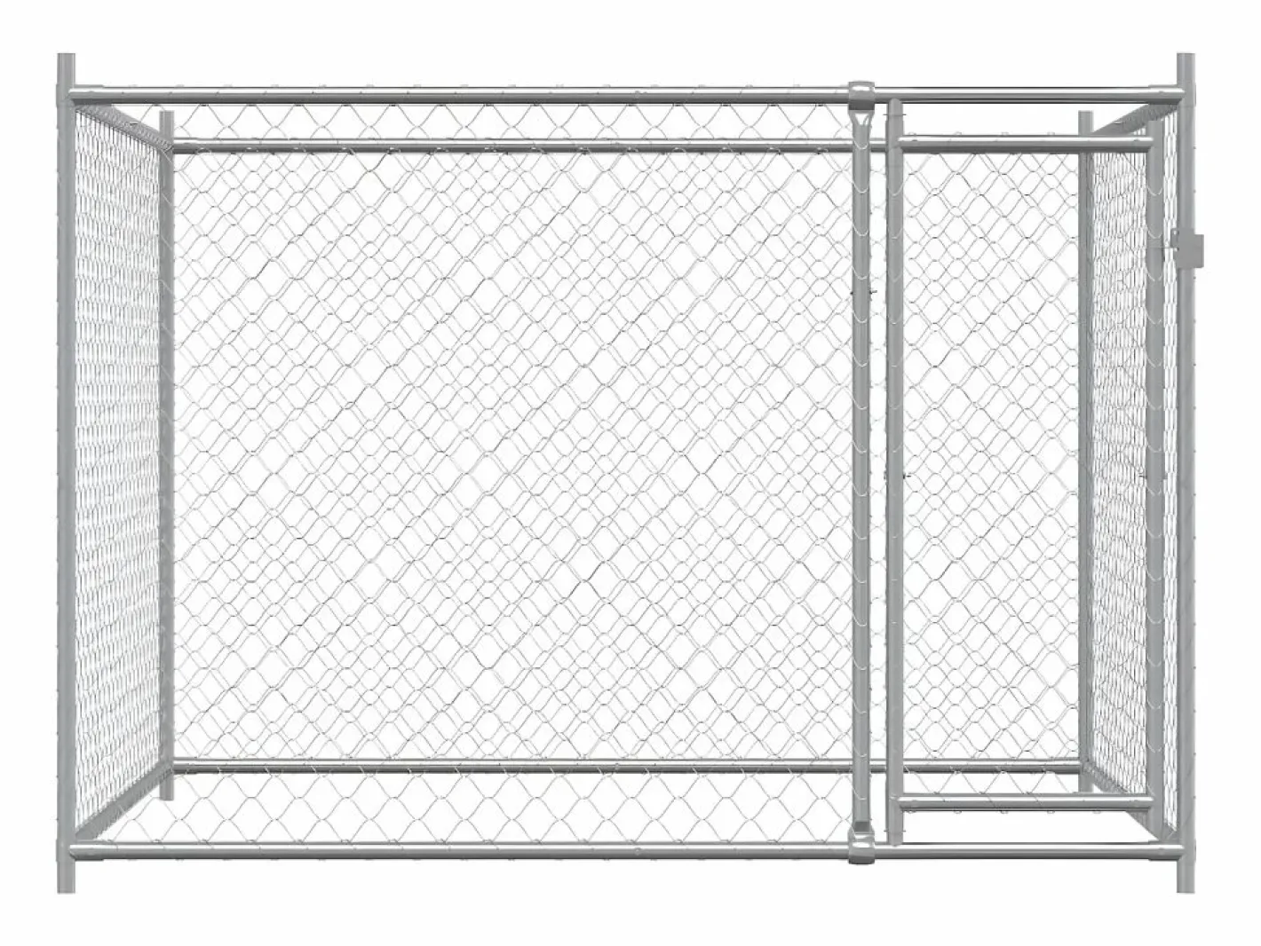 Transportín De Paseo Para Animales|Jaula de perros con puerta acero galvanizado 2x2x1,5 m ES789382