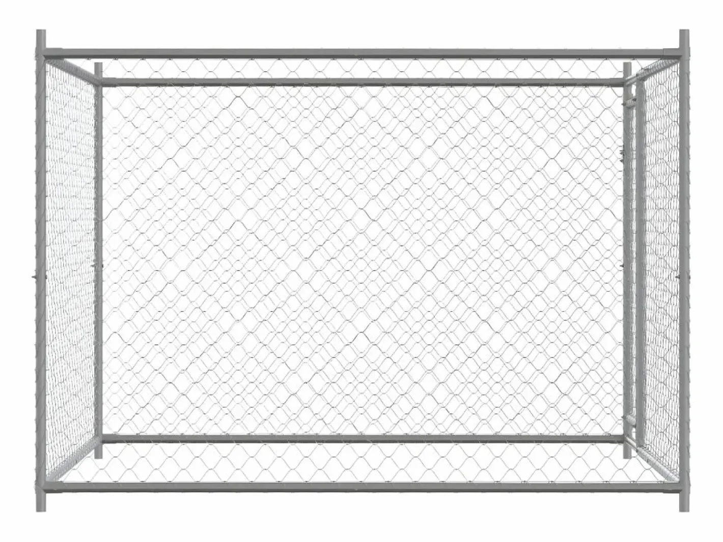 Transportín De Paseo Para Animales|Jaula de perros con puerta acero galvanizado 2x2x1,5 m ES789382