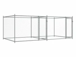 Jaula de perros con puertas acero galvanizado 4x2x1,5 m^Clicnbuy Sale