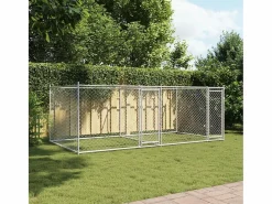 Jaula de perros con puertas acero galvanizado 4x2x1,5 m^Clicnbuy Sale