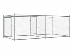 Jaula de perros con puertas acero galvanizado 4x2x1,5 m^Clicnbuy Sale