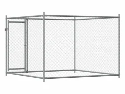 Clicnbuy Seguridad Para Mascotas|Jaula de perros con puerta acero galvanizado 2x2x1,5 m
