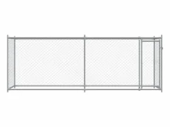 Jaula de perros con puerta acero galvanizado 4x2x1,5 m ES812318 Gris Clearance