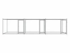 Transportín De Paseo Para Animales|Jaula de perros con puertas acero galvanizado 6x2x1,5 m ES488297