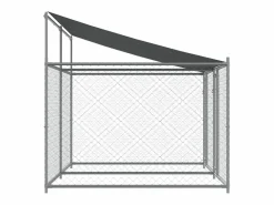 Transportín De Paseo Para Animales|Jaula de perros techo y puertas acero galvanizado 4x2x2 m ES995564