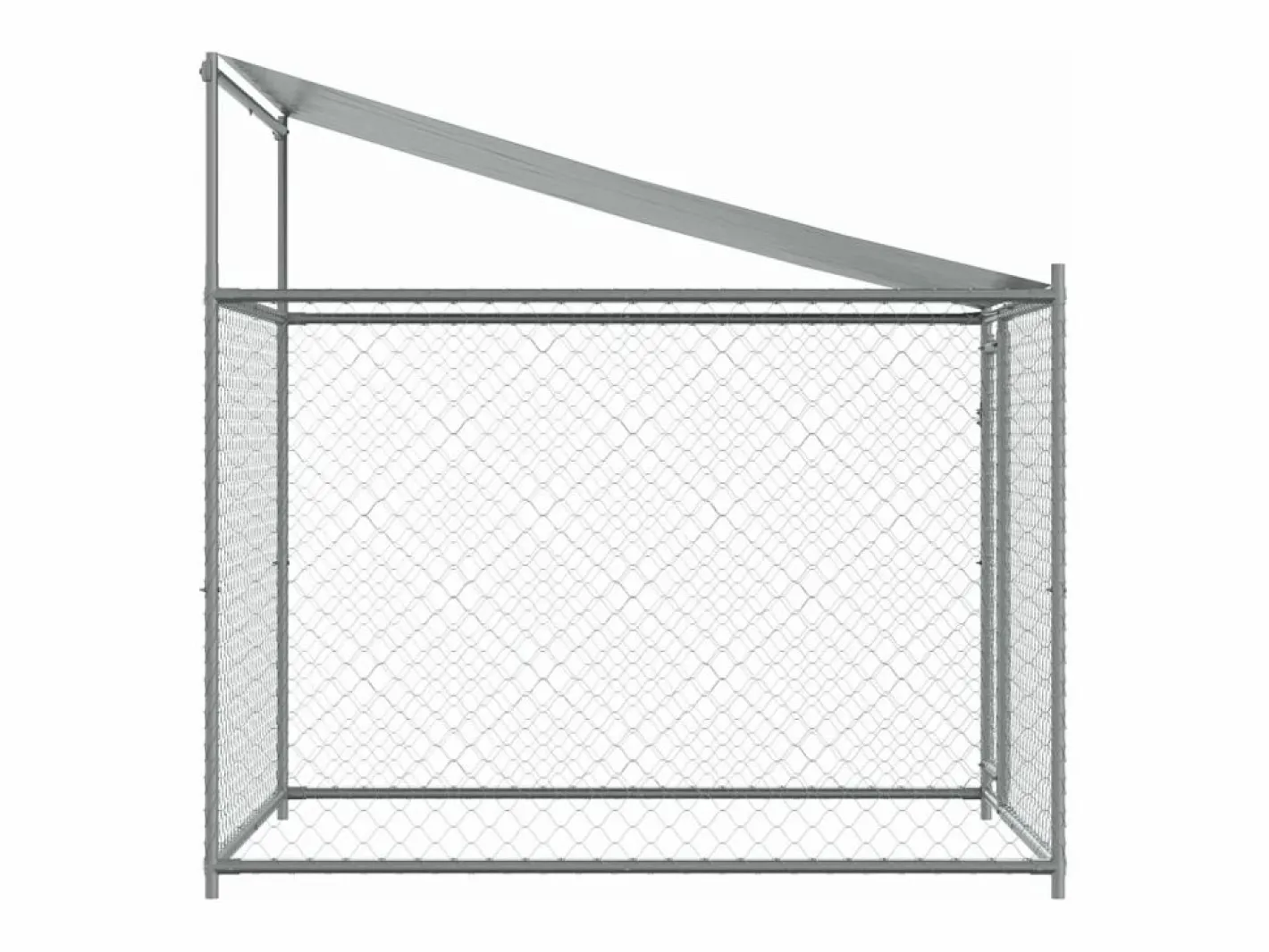 Transportín De Paseo Para Animales|Jaula de perros techo y puerta acero galvanizado 2x2x2 m ES563216