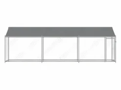 Transportín De Paseo Para Animales|Jaula de perros techo y puerta acero galvanizado 6x2x2 m ES273674