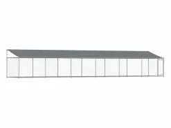 Clicnbuy Seguridad Para Mascotas|Jaula de perros techo y puerta acero galvanizado 12x2x2 m