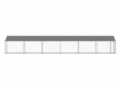 Clicnbuy Seguridad Para Mascotas|Jaula de perros techo y puerta acero galvanizado 12x2x2 m