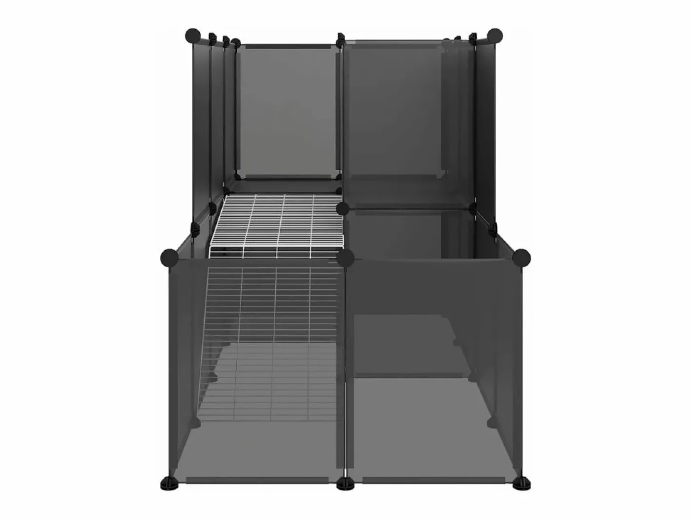 Jaula para animales pequeños PP y acero 142x74x93 cm ES624280 Negro Discount