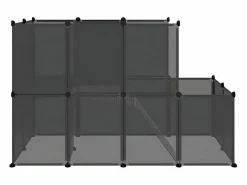 Jaula para animales pequeños PP y acero 142x74x93 cm ES624280 Negro Discount