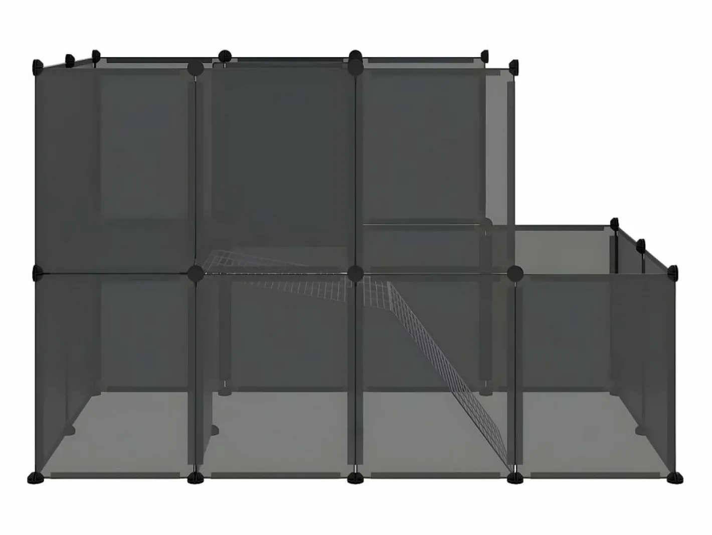 Jaula para animales pequeños PP y acero 142x74x93 cm ES624280 Negro Discount