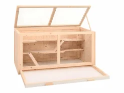 Transportín De Paseo Para Animales|Jaula para hámster madera maciza abeto 89,5x45x45 cm ES670070