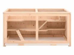 Transportín De Paseo Para Animales|Jaula para hámster madera maciza abeto 89,5x45x45 cm ES670070