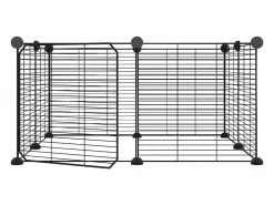 Transportín De Paseo Para Animales|Jaula para mascotas de 8 paneles con puerta acero 35x35cm ES366735