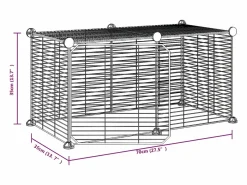 Transportín De Paseo Para Animales|Jaula para mascotas de 8 paneles con puerta acero 35x35cm ES401759