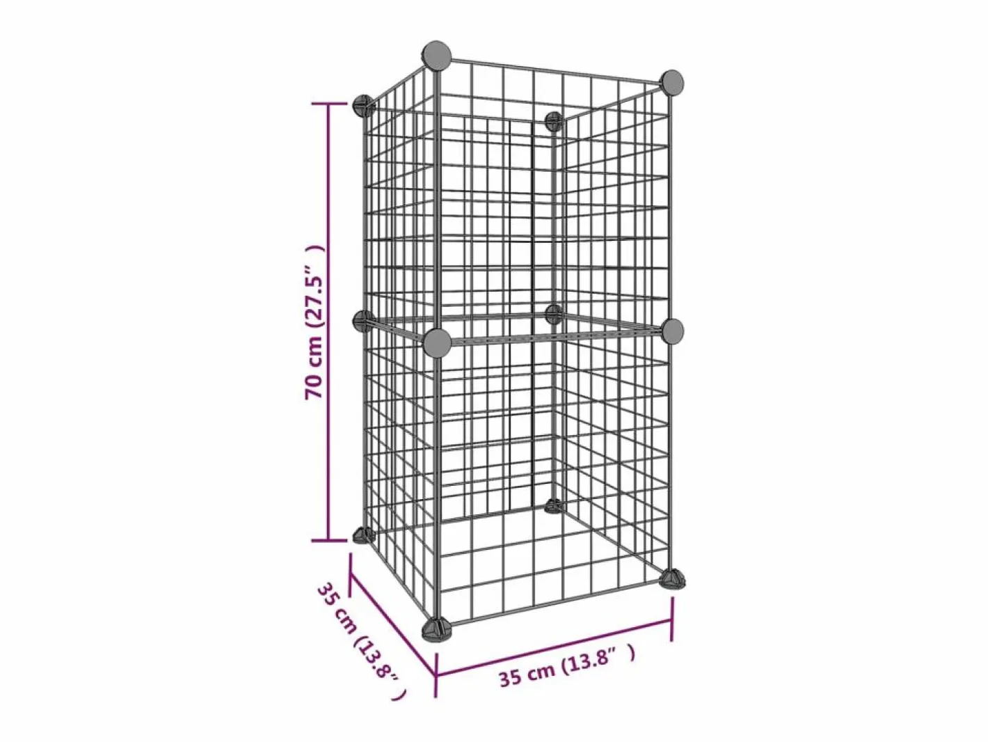 Jaula para mascotas de 8 paneles acero 35x35cm ES641560^ Outlet