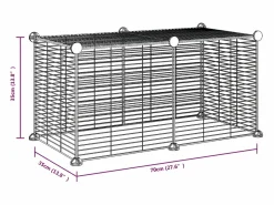Jaula para mascotas de 8 paneles acero 35x35cm ES781348^ Discount