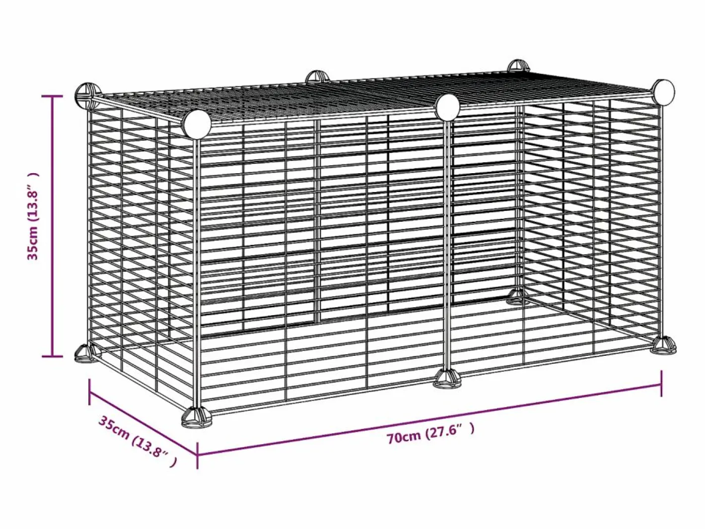 Jaula para mascotas de 8 paneles acero 35x35cm ES781348^ Discount