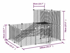 Jaula para mascotas de 20 paneles puerta acero 35x35 cm ES185864^ Discount