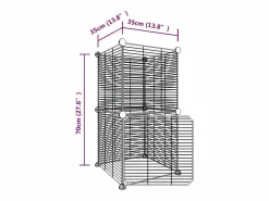 Transportín De Paseo Para Animales|Jaula para mascotas de 8 paneles con puerta acero 35x35cm ES868253